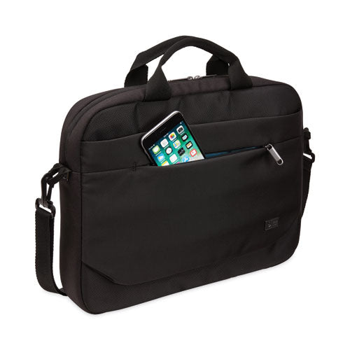 Image of Case Logic® Advantage Laptop Attache, Fits Devices Up to 14", Polyester, 14.6 x 2.8 x 13, Black