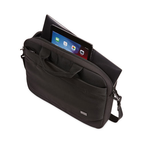 Image of Case Logic® Advantage Laptop Attache, Fits Devices Up to 14", Polyester, 14.6 x 2.8 x 13, Black
