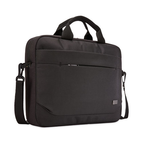 Image of Case Logic® Advantage Laptop Attache, Fits Devices Up to 14", Polyester, 14.6 x 2.8 x 13, Black