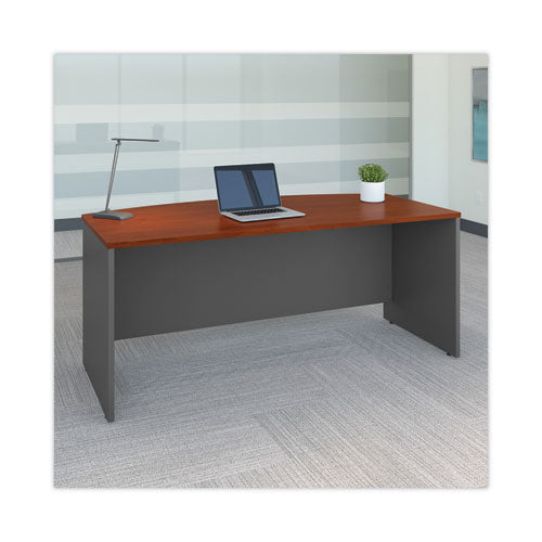 Image of Bush® Series C Collection Bow Front Desk, 71.13" X 36.13" X 29.88", Hansen Cherry/graphite Gray
