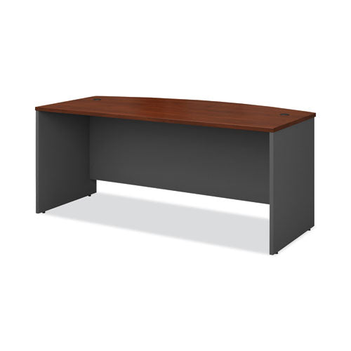 Image of Bush® Series C Collection Bow Front Desk, 71.13" X 36.13" X 29.88", Hansen Cherry/graphite Gray