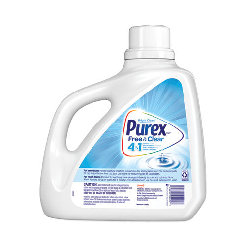 Image of Purex® Free And Clear Liquid Laundry Detergent, Unscented, 150 Oz Bottle, 4/carton