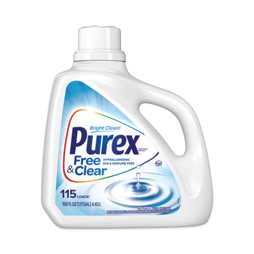 Image of Purex® Free And Clear Liquid Laundry Detergent, Unscented, 150 Oz Bottle, 4/carton