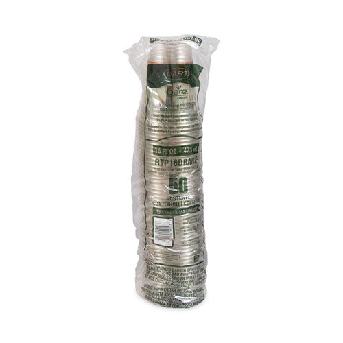 Image of Dart® Bare Eco-Forward RPET Cold Cups, 16 oz to 18 oz, Plastic, Leaf Design, 50/Pack