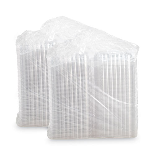Image of Dart® ClearSeal Hinged-Lid Plastic Containers, 9.3 x 8.8 x 3, Clear, Plastic, 100/Bag, 2 Bags/Carton