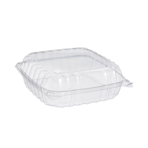 Image of Dart® ClearSeal Hinged-Lid Plastic Containers, 9.3 x 8.8 x 3, Clear, Plastic, 100/Bag, 2 Bags/Carton