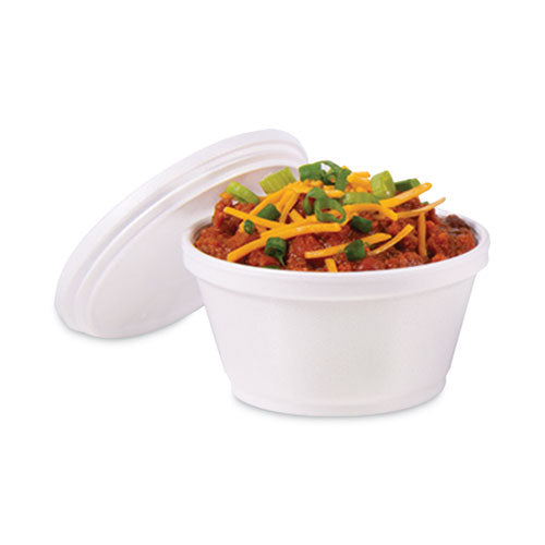 Image of Dart® Foam Container, Extra Squat, 8 oz, White, 1,000/Carton