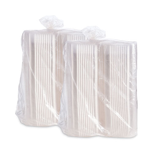 Image of Dart® StayLock Clear Hinged Lid Containers, 5.4 x 9 x 3.5, Clear, Plastic, 250/Carton