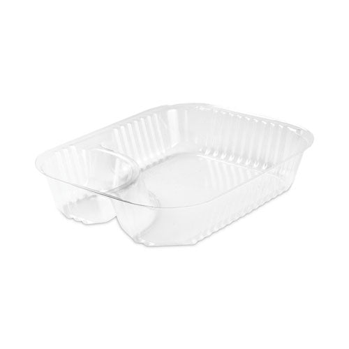 Image of Dart® ClearPac Large Nacho Tray, 2 Compartments, 3.3 oz, 6.2 x 6.2 x 1.6, Clear, Plastic, 500/Carton