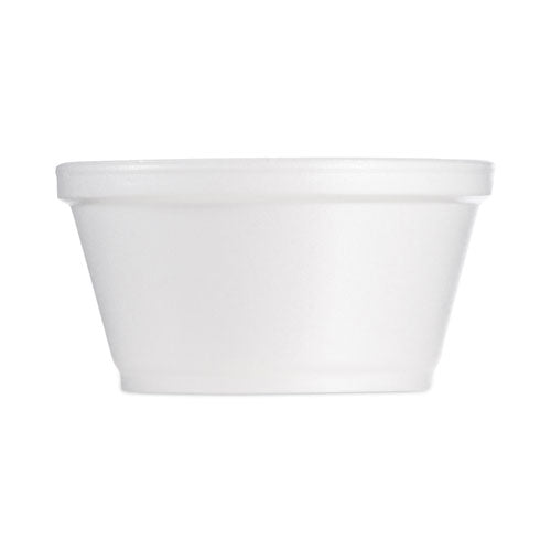 Image of Dart® Foam Container, Extra Squat, 8 oz, White, 1,000/Carton
