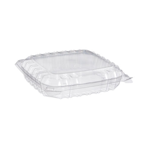Image of Dart® ClearSeal Hinged-Lid Plastic Containers, 8.31 x 8.31 x 2, Clear, Plastic, 125/Bag, 2 Bags/Carton