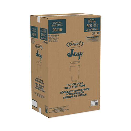 Image of Dart® Horizon Hot/Cold Foam Drinking Cups, 20 oz, White/Blueberry, 25/Bag, 20 Bags/Carton
