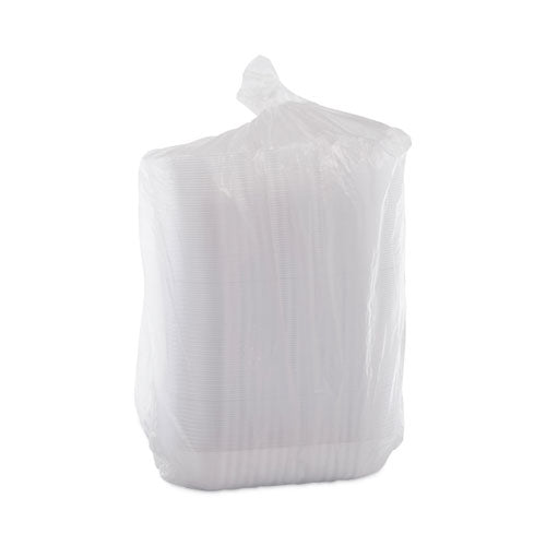 Image of Dart® ClearPac Large Nacho Tray, 2 Compartments, 3.3 oz, 6.2 x 6.2 x 1.6, Clear, Plastic, 500/Carton