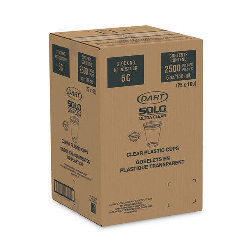 Image of SOLO® Ultra Clear Cups, 5 oz, Plastic, 100/Bag, 25 Bags/Carton