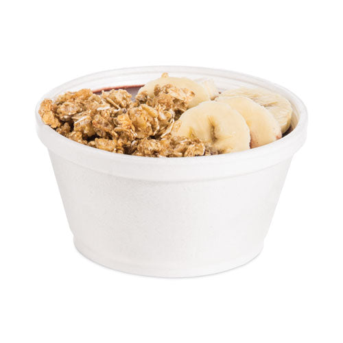 Image of Dart® Foam Container, Extra Squat, 8 oz, White, 1,000/Carton