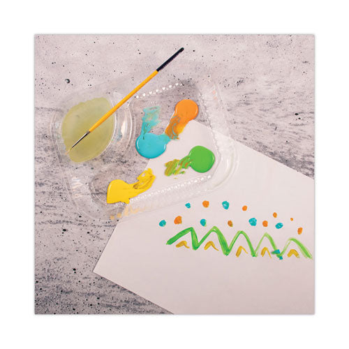 Image of Dart® ClearPac Large Nacho Tray, 2 Compartments, 3.3 oz, 6.2 x 6.2 x 1.6, Clear, Plastic, 500/Carton