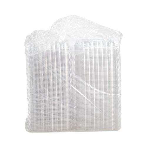 Image of Dart® ClearSeal Hinged-Lid Plastic Containers, 9.3 x 8.8 x 3, Clear, Plastic, 100/Bag, 2 Bags/Carton