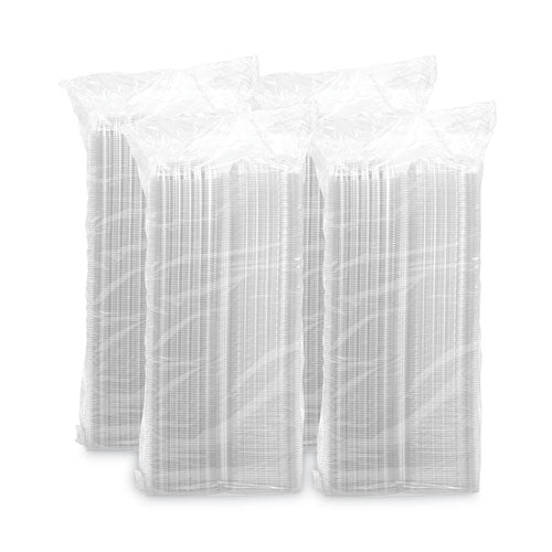 Image of Dart® ClearSeal Hinged-Lid Plastic Containers, Sandwich Container, 13.8 oz, 5.4 x 5.3 x 2.6, Clear, Plastic, 500/Carton