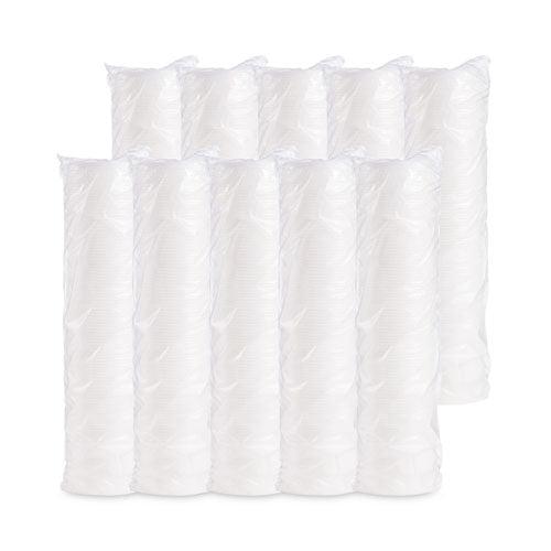 Image of Dart® Plastic Lids for Foam Containers, Vented, Fits 3.5 oz to 6 oz, White, 100/Pack, 10 Packs/Carton