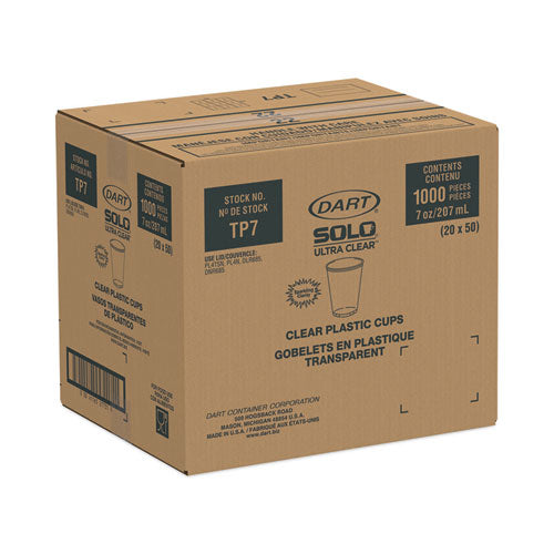 Image of SOLO® Ultra Clear Cups, 7 oz, Plastic, 50/Bag, 20 Bags/Carton