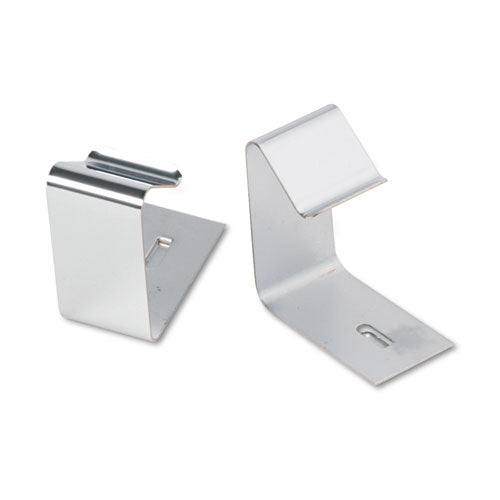 Image of Quartet® Flexible Metal Cubicle Hangers, For 1.5" to 2.5" Thick Partition Walls, Silver, 2/Set