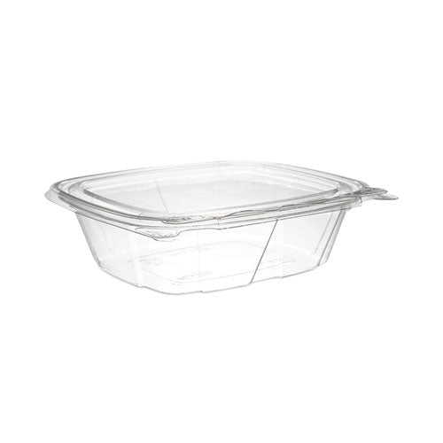 Image of Dart® ClearPac SafeSeal Tamper-Resistant/Evident Containers, Flat Lid, 12 oz, Clear, Plastic, 100/Bag, 2 Bags/Carton