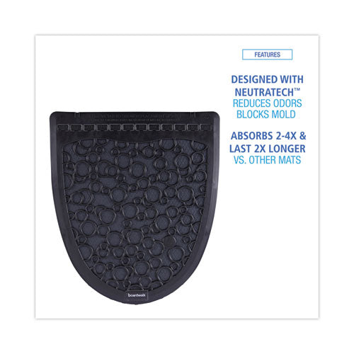 Image of Boardwalk® Disposable Urinal Floor Mat 2.0, Slip-Resistant Rubber, 17.5 x 20, Black, 6/Carton