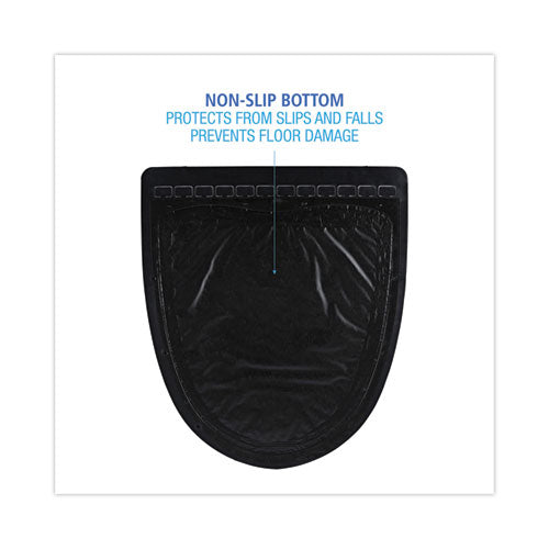 Image of Boardwalk® Disposable Urinal Floor Mat 2.0, Slip-Resistant Rubber, 17.5 x 20, Black, 6/Carton