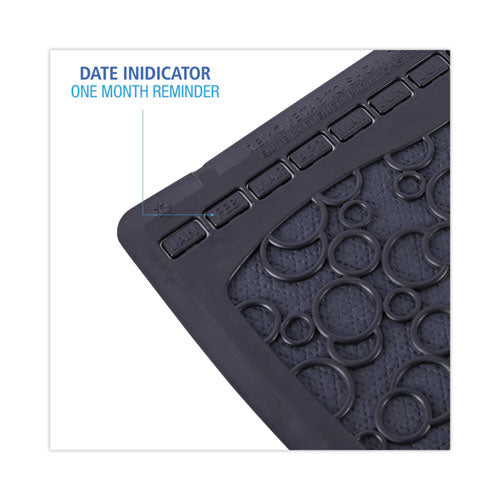 Image of Boardwalk® Disposable Urinal Floor Mat 2.0, Slip-Resistant Rubber, 17.5 x 20, Black, 6/Carton