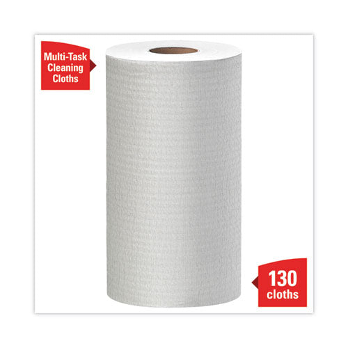Image of WypAll® General Clean X60 Cloths, Small Roll, 9.8 x 13.4, White, 130/Roll, 12 Rolls/Carton