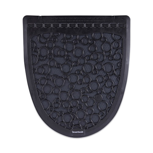 Image of Boardwalk® Disposable Urinal Floor Mat 2.0, Slip-Resistant Rubber, 17.5 x 20, Black, 6/Carton