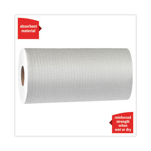 Image of WypAll® General Clean X60 Cloths, Small Roll, 9.8 x 13.4, White, 130/Roll, 12 Rolls/Carton