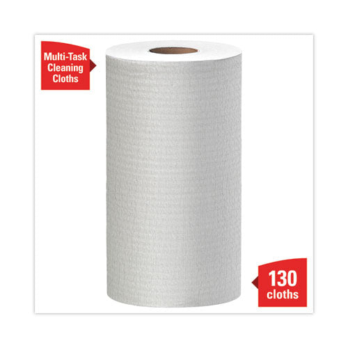 Image of WypAll® General Clean X60 Cloths, Small Roll, 13.5 x 19.6, White, 130/Roll, 6 Rolls/Carton