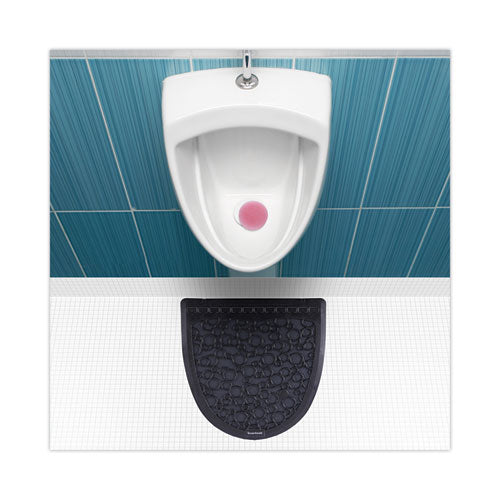Image of Boardwalk® Disposable Urinal Floor Mat 2.0, Slip-Resistant Rubber, 17.5 x 20, Black, 6/Carton