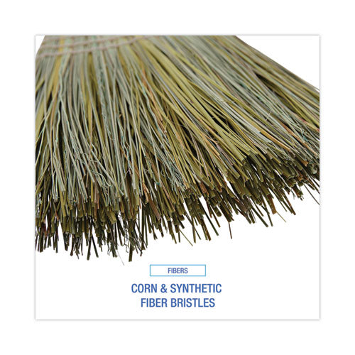 Image of Boardwalk® Corn/fiber Brooms, Corn/synthetic Fiber Bristles, 60" Overall Length, Gray/natural, 6/carton
