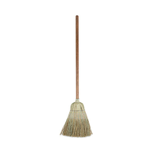 Image of Boardwalk® Corn/fiber Brooms, Corn/synthetic Fiber Bristles, 60" Overall Length, Gray/natural, 6/carton