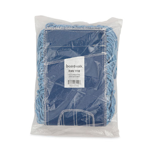 Image of Boardwalk® Mop Head, Dust, Looped-End, Cotton/synthetic Fibers, 18 X 5, Blue