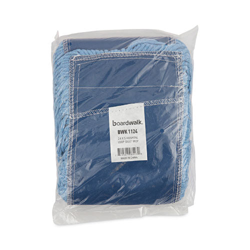 Image of Boardwalk® Mop Head, Dust, Looped-End, Cotton/synthetic Fibers, 24 X 5, Blue