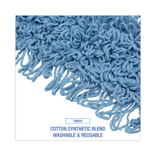 Image of Boardwalk® Dust Mop Head, Cotton/synthetic Blend, 36 X 5, Looped-End, Blue