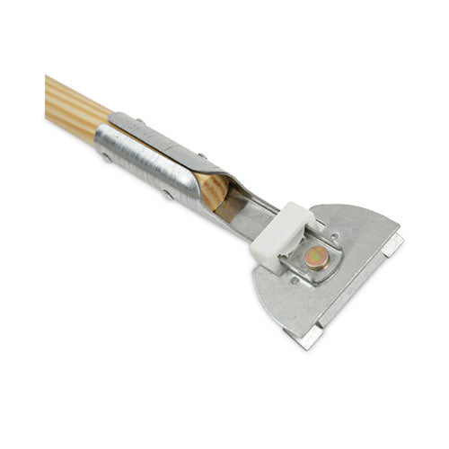 Image of Boardwalk® Clip-On Dust Mop Handle, Lacquered Wood, Swivel Head, 1" dia x 60", Natural