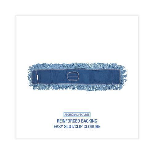 Image of Boardwalk® Dust Mop Head, Cotton/synthetic Blend, 36 X 5, Looped-End, Blue