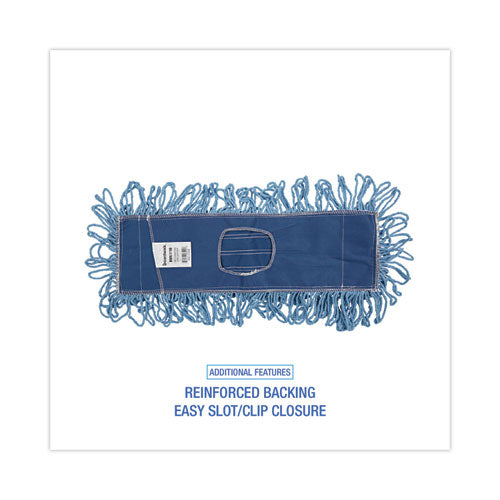 Image of Boardwalk® Mop Head, Dust, Looped-End, Cotton/synthetic Fibers, 18 X 5, Blue