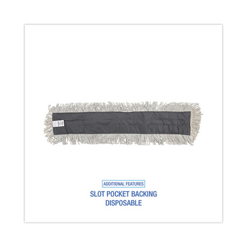 Image of Boardwalk® Disposable Dust Mop Head W/sewn Center Fringe, Cotton/synthetic, 36w X 5d, White