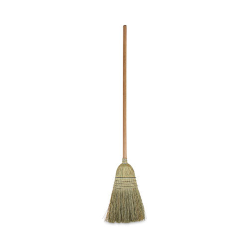 Image of Boardwalk® 100% Corn Brooms, 60" Overall Length, Natural, 6/Carton