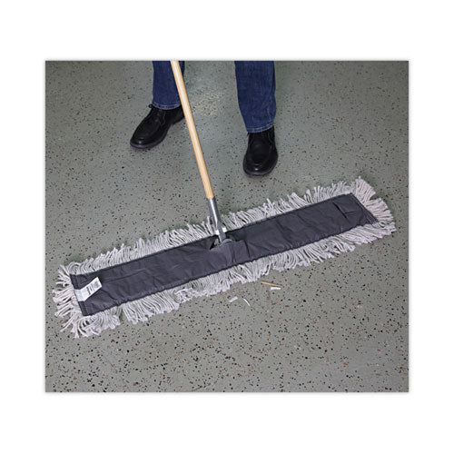 Image of Boardwalk® Disposable Dust Mop Head W/sewn Center Fringe, Cotton/synthetic, 36w X 5d, White