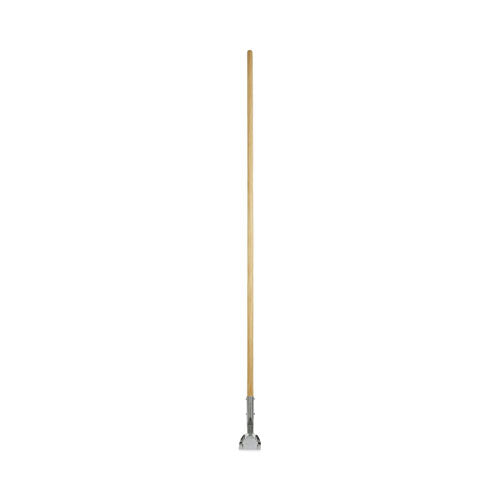 Image of Boardwalk® Clip-On Dust Mop Handle, Lacquered Wood, Swivel Head, 1" dia x 60", Natural