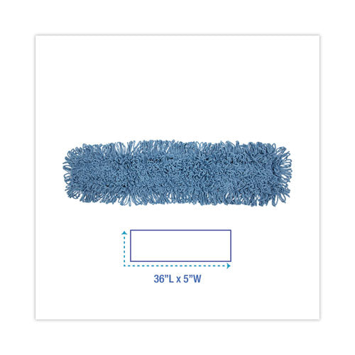 Image of Boardwalk® Dust Mop Head, Cotton/synthetic Blend, 36 X 5, Looped-End, Blue