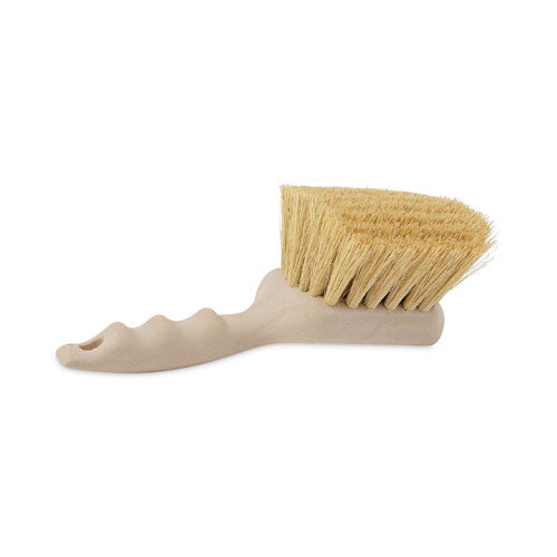 Image of Boardwalk® Utility Brush, Cream Tampico Bristles, 5.5" Brush, 3" Tan Plastic Handle