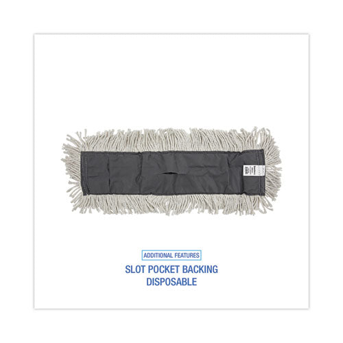 Image of Boardwalk® Disposable Cut End Dust Mop Head, Cotton/synthetic, 24w X 5d, White