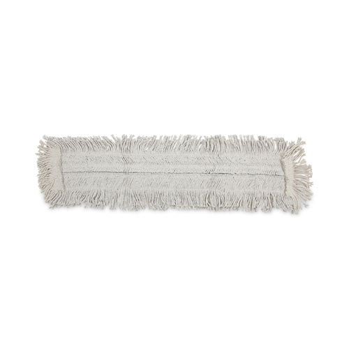 Image of Boardwalk® Disposable Dust Mop Head W/sewn Center Fringe, Cotton/synthetic, 36w X 5d, White